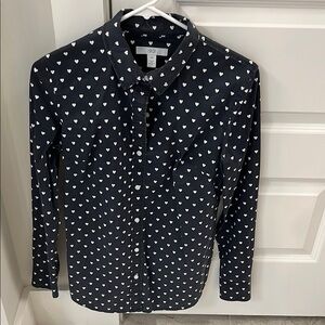 1901 Navy Heart Pattern Shirt